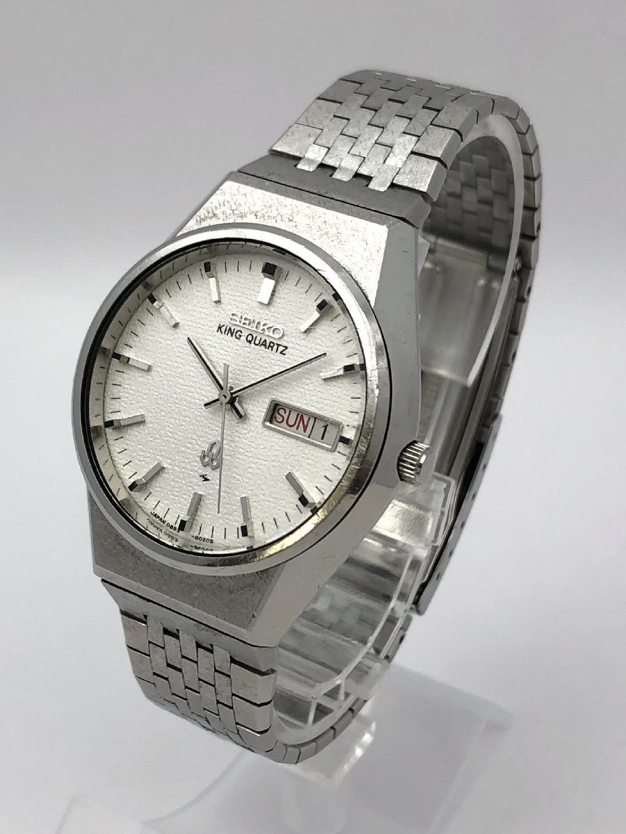 1円～/SEIKO/セイコー/KQ/キングクォーツ/0853-8020/3針/デイデイト/白文字盤/シルバーカラー/メンズ腕時計/ジャンク/T054