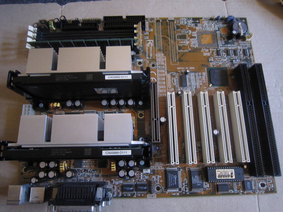 Tekram P6B40D-A5 Dual Slot1 440BX ATX + CPU(PentiumIIIx2付き)