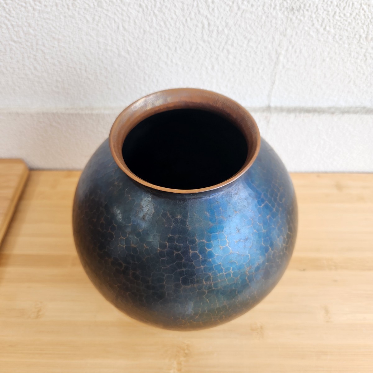 玉川堂 花瓶 鎚起銅器 紫金 銅製 煎茶道具 華道 花器 共箱 桐箱(花器