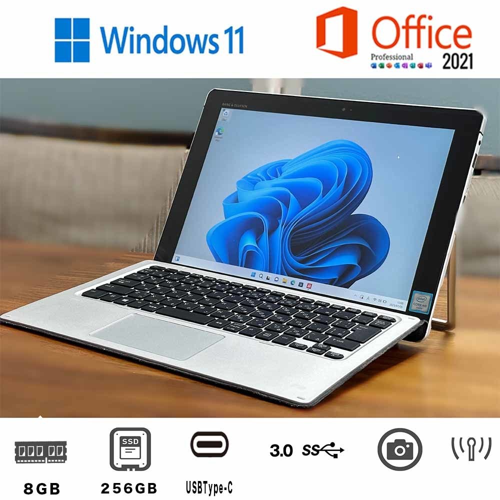 【新品レベルタブレット】★ HP Elite x2 1012 G2 (キーボード付)★Core i5 第七世代★メモリ８GB★SSD 256GB★Win11 ★Office 2021＃78