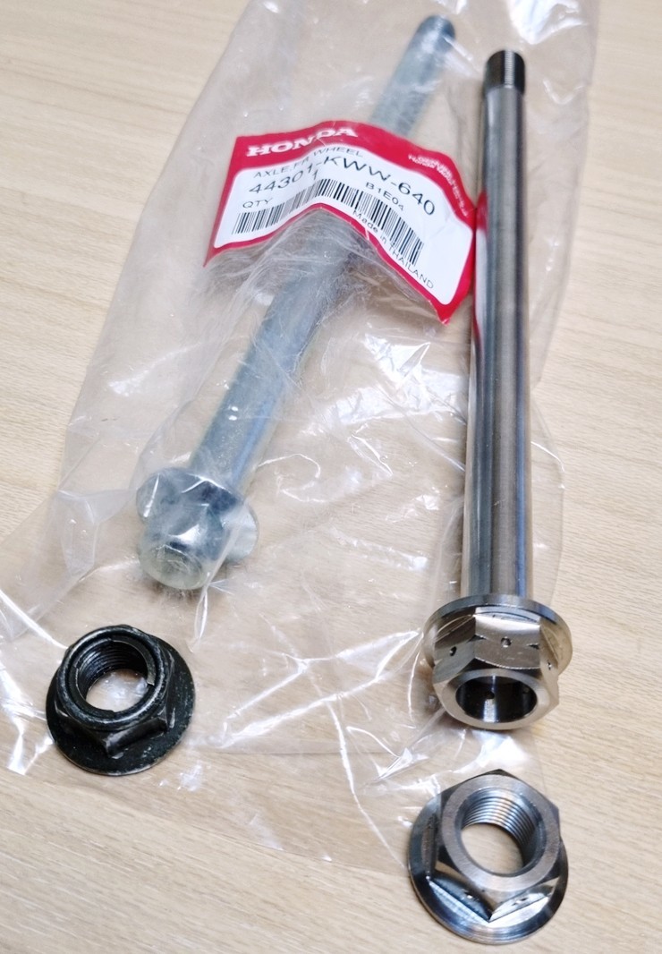 数量限定 133-C-196 M12x196mm ホンダカブ110/125 チタン合金フロントアクスル スーパーカブ PCX125/150 SH125などホンダ車種一部互換(ホンダ用)｜売買されたオークション情報、yahooの商品情報をアーカイブ公開 - ホンダ用