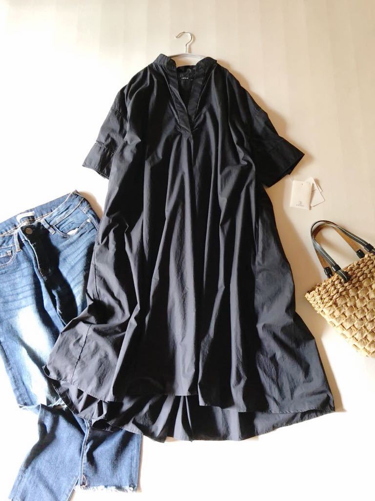 タグ付き未使用♪ジャーナルスタンダード JOURNAL STANDARD コットン100%たっぷりフレアーAラインタイプライタースキッパーワンピース♪