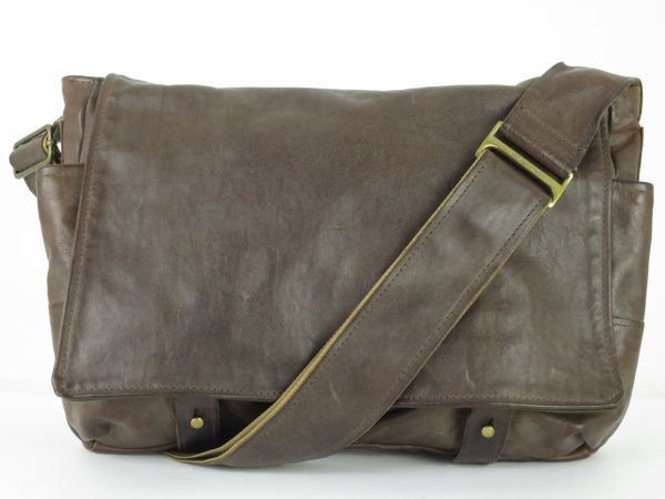 Jas-MB ジャスエムビー　レザー　ショルダーバッグ　イギリス製　お洒落な　ブラウン