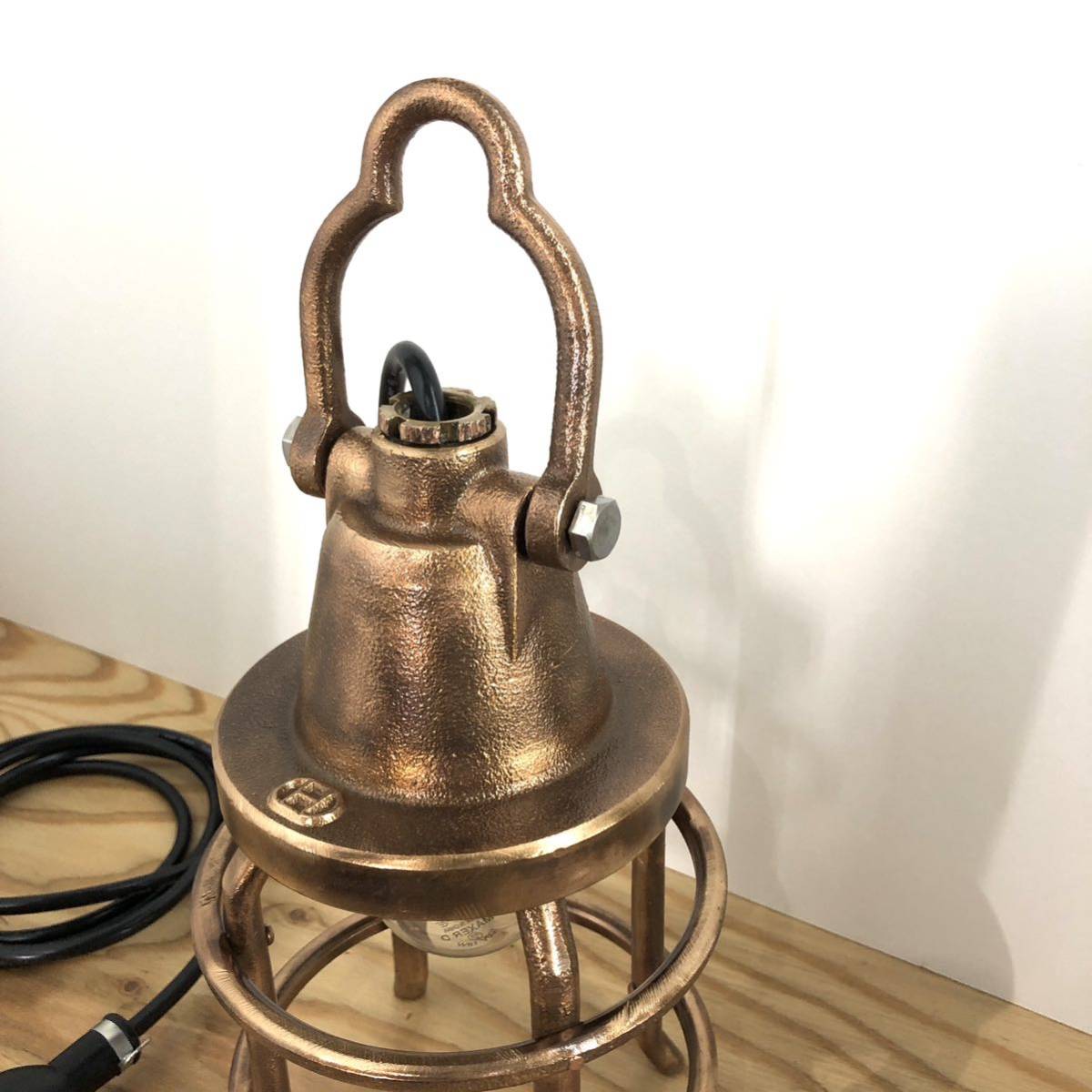 船舶照明 マリンライト ビンテージ ランプ E26真鍮製 動作OK 昭和レトロ アンティーク 送料1500円 マリンランプ マリン CL NEWデッキライトゴールド 1灯 人感センサ-付