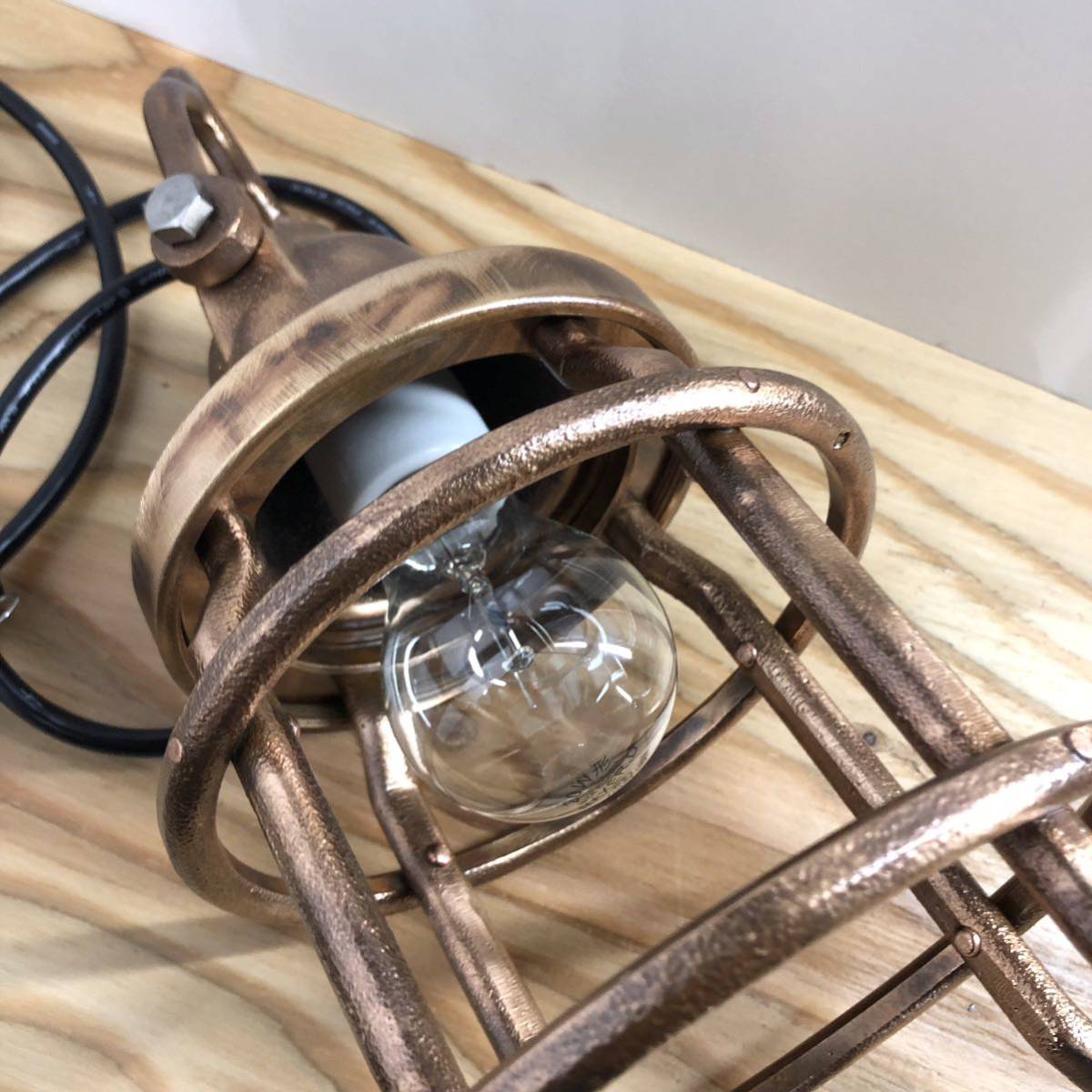 船舶照明 マリンライト ビンテージ ランプ E26真鍮製 動作OK 昭和レトロ アンティーク 送料1500円 マリンランプ マリン CL NEWデッキライトゴールド 1灯 人感センサ-付