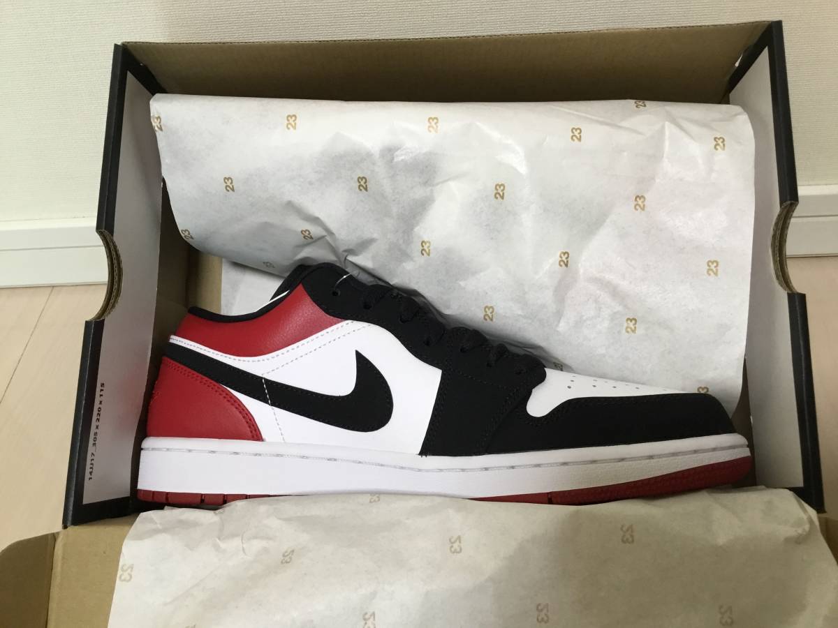 NIKE AIR JORDAN 1 LOW 白/黒/赤 未使用 送料込み 0 Air Jordan エア