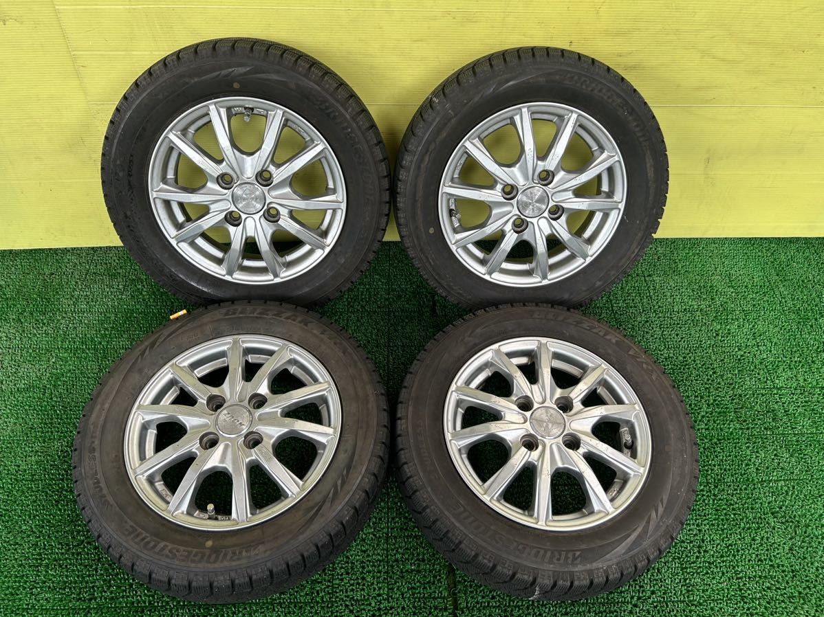 ★155/65R13 2019年スダットレスブリザックブリザックVRX タイヤアルミセット　4穴 PCD100 ET+42 13×4.00B ハブ73mm