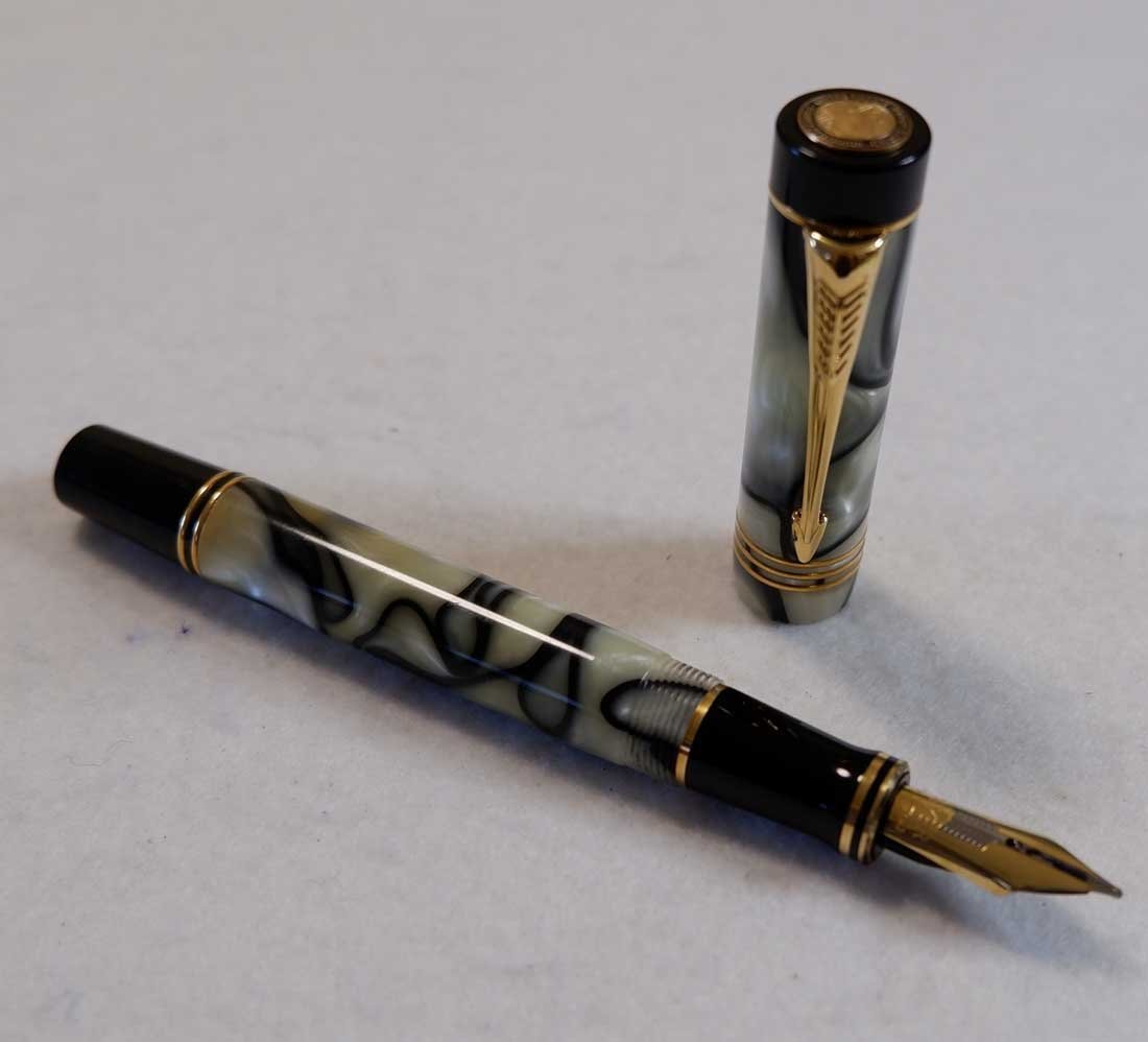 1円～　おたからや□M0709-18　PARKER パーカー デュオフォールド万年筆 限定モデル ノーマン・ロックウェル ペン先18K750刻印 計1点