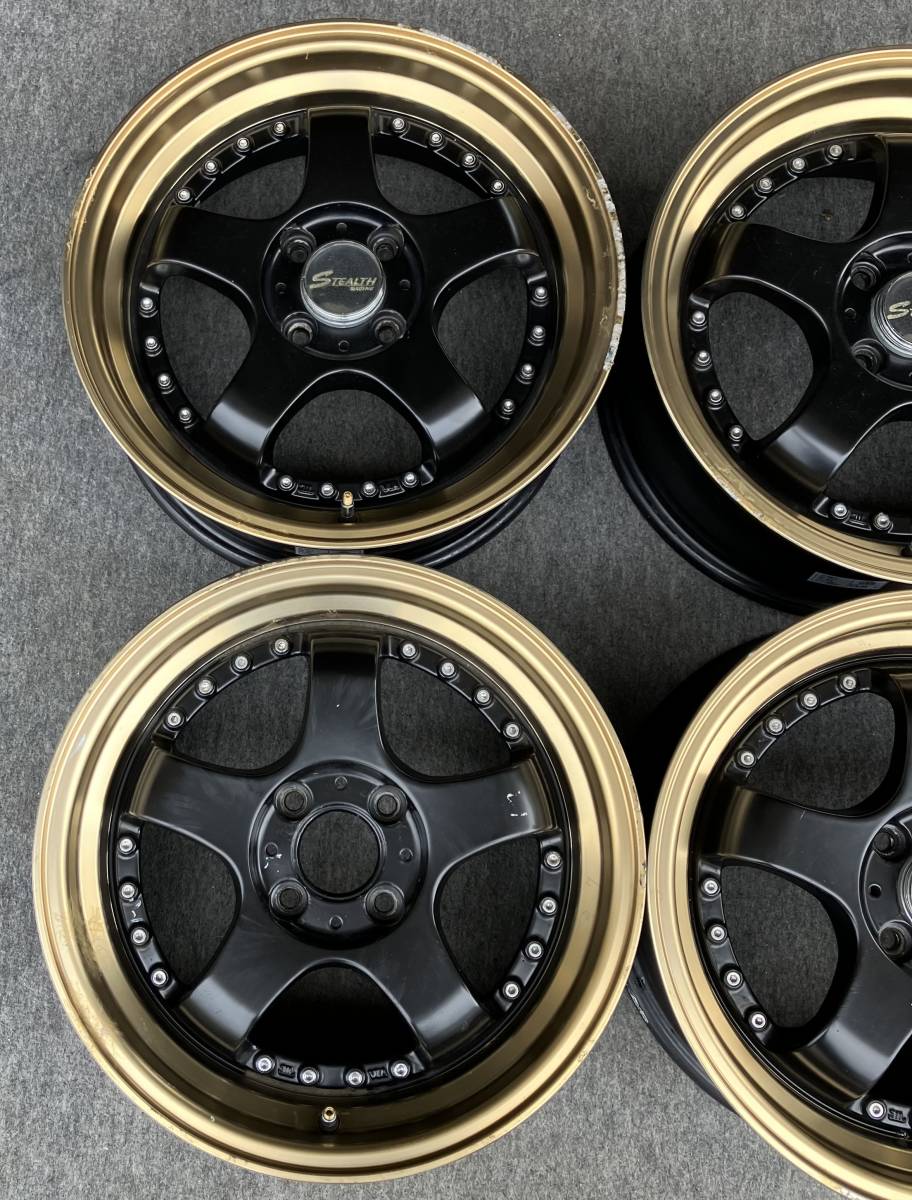 深リム！STEALTH RACING 16インチ 6.5J +45 4H 100 4本 ステルスレーシング