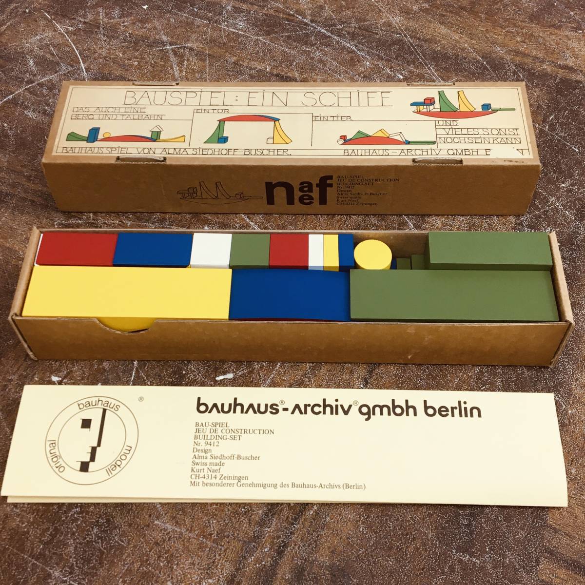 バウハウス 積み木 Ein Schiff 木製 デザイン玩具 Naef ネフ社 BAU-SPIEL バウハウス BAUSPIEL バウスピール 全22ピース