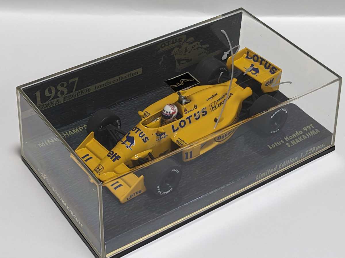 【中嶋悟氏直筆サイン、鈴鹿レジェンドパッケージ】1/43 ロータス・ホンダ ルノー 99T #11 1987 ／品番　409 870011