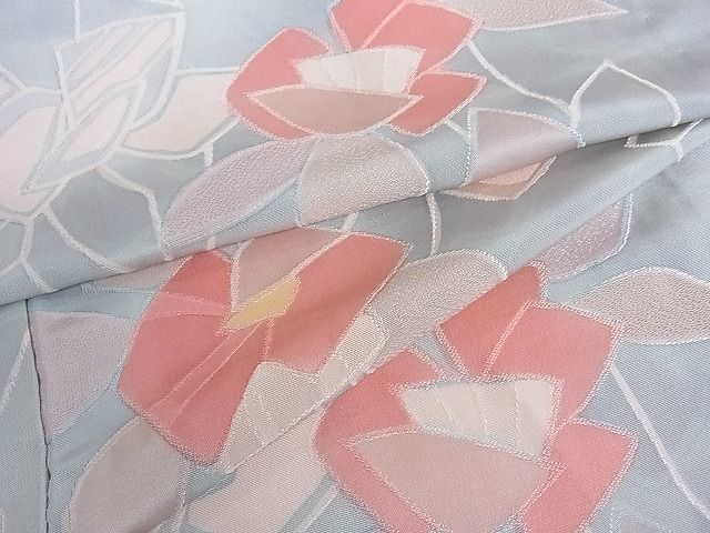 平和屋2■上質な小紋　単衣　地紋起こし　枝花文　逸品　ic6271