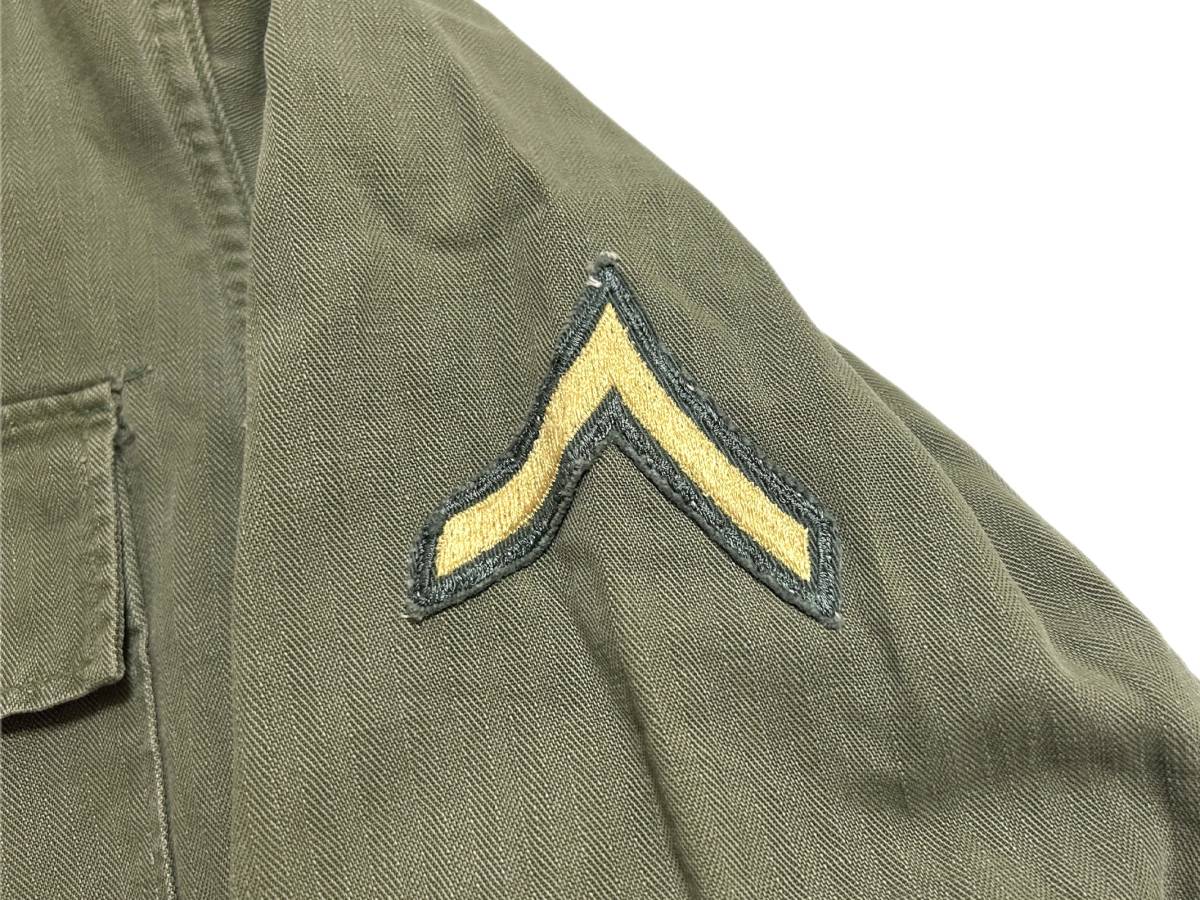 ジャケット・アウター 40s U.S.ARMY M-43 HBT Jacket 希少 13スターボタン【40s ビンテージ US ARMY M-47 HBT ヘリンボーン