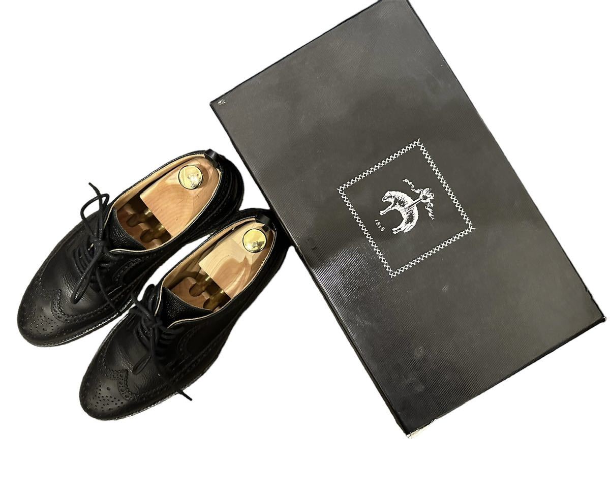 美品 ブラックフリース ロングウイングチップ 7 1/2D トリッカーズ 