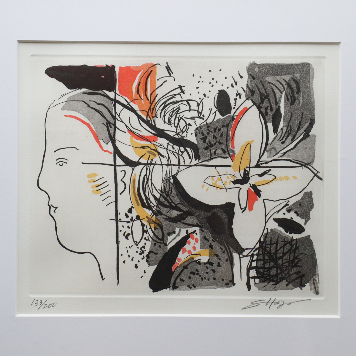 本物保証，2025 【宙】真作保証 島田章三「花のプロフィール」銅版画 133/