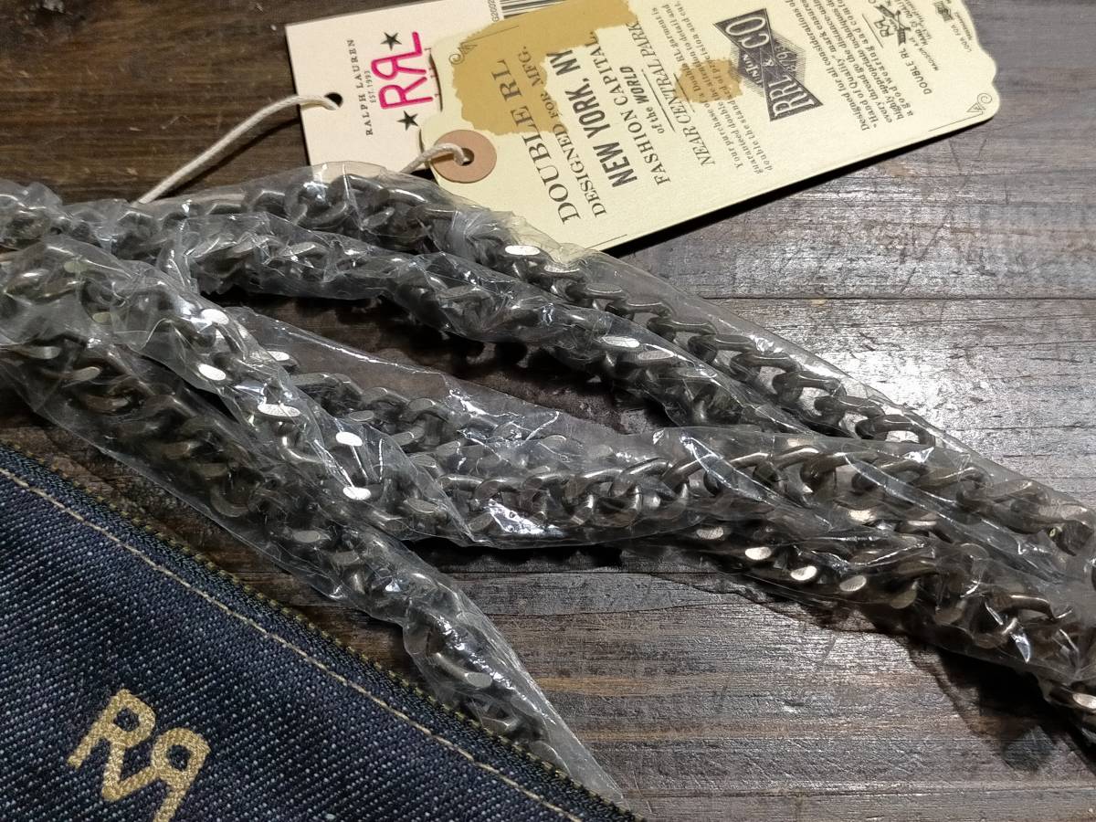 未使用送料無料 RRL デニムショルダーポーチ カードケース ダブルアールエル ビンテージ加工
