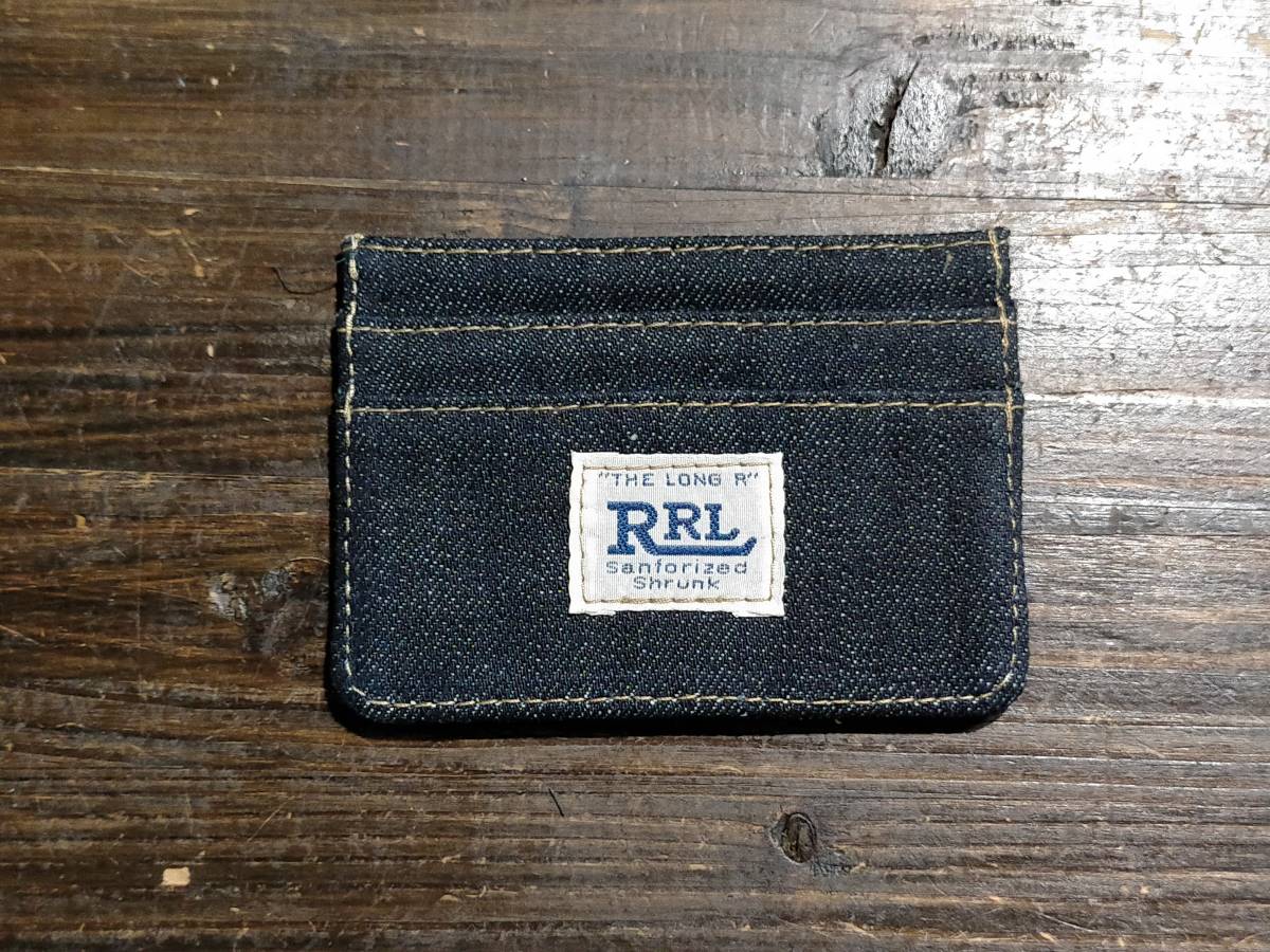 未使用送料無料 RRL デニムショルダーポーチ カードケース ダブルアールエル ビンテージ加工