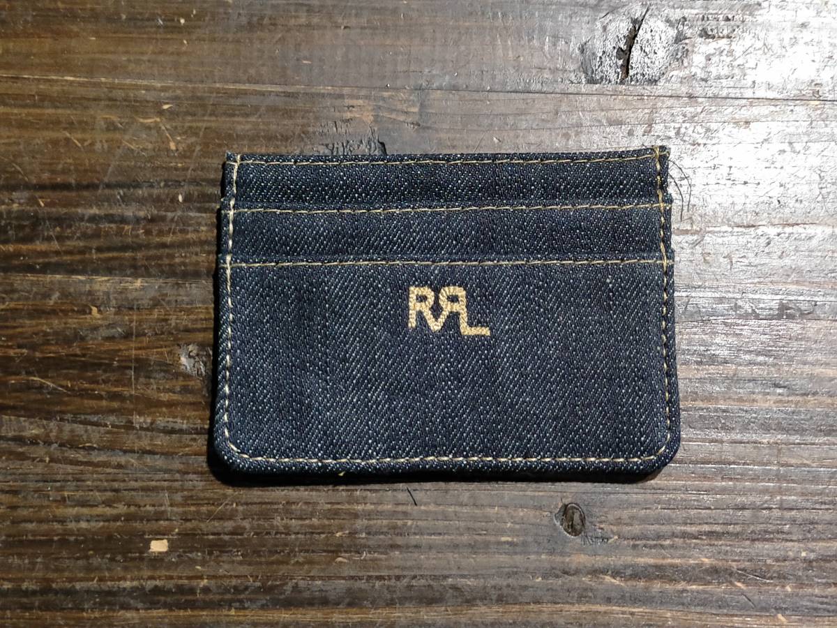 未使用送料無料 RRL デニムショルダーポーチ カードケース ダブルアールエル ビンテージ加工