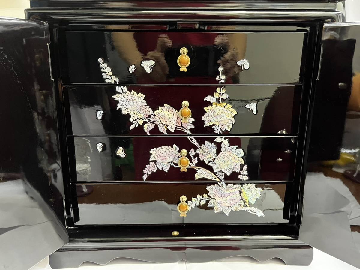 螺鈿細工 らでん 小物入れ 小チェスト 工芸品 宝石箱 アンティーク