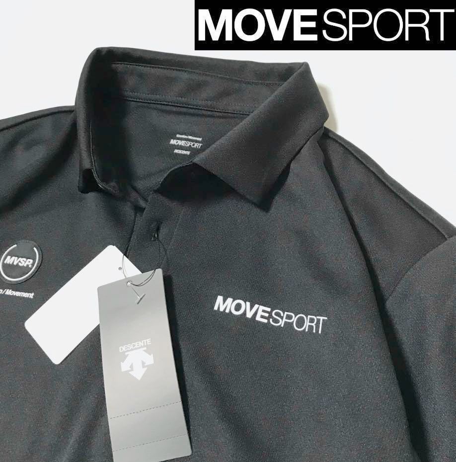 新品【メンズ3L(XO)】黒ブラック デサント（DESCENTE）吸汗速乾 ゴルフ トレーニング SUNSCREEN ミニ鹿の子 ポロシャツ