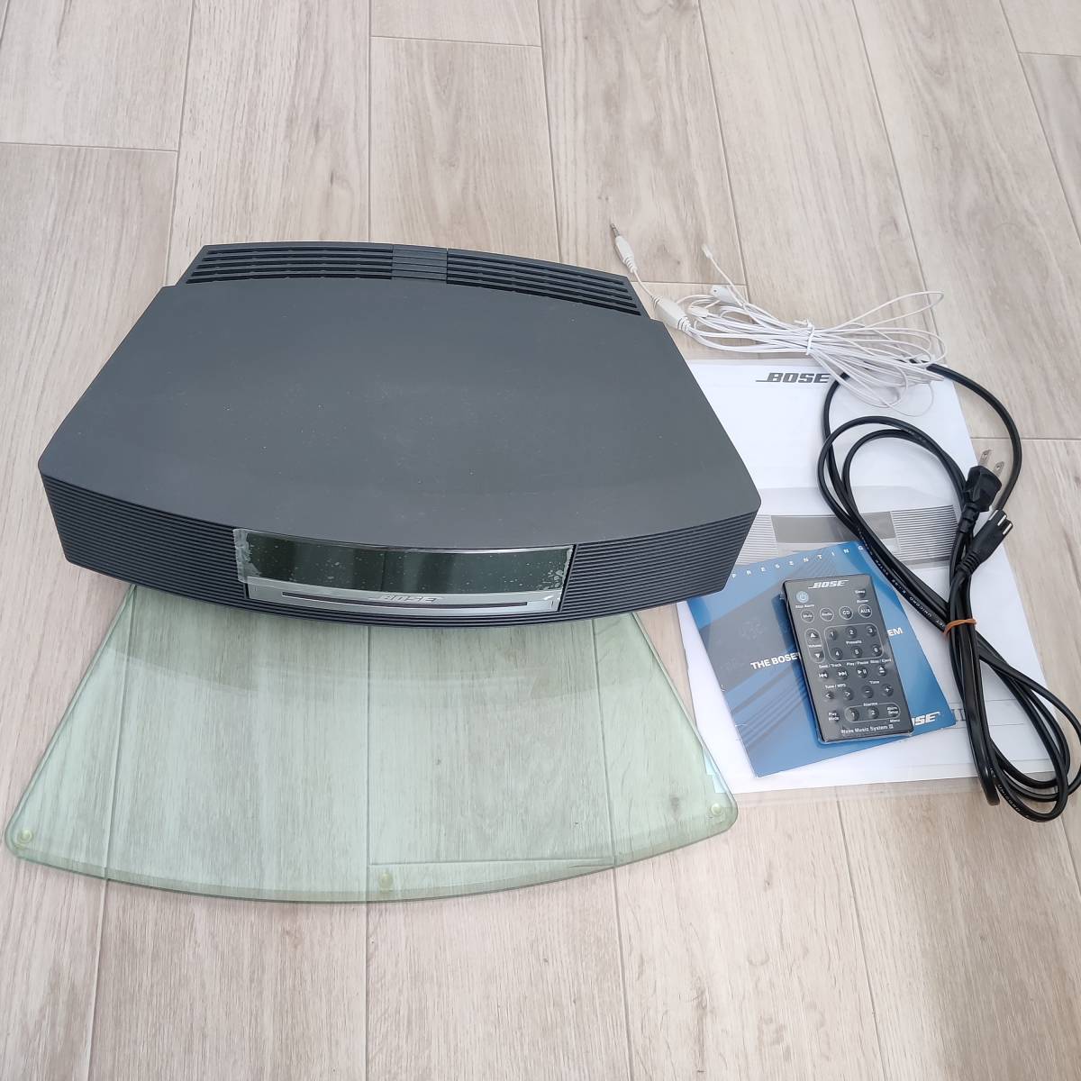 NNN38P】BOSE WAVE music system III 3 本体 リモコン ガラス台座
