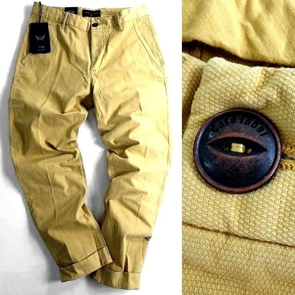 ■Care label ケアレーベル 新品 定3.5万 伊製 Breeches156 8ozコットンストレッチ パンツ スラックス Asmara354 321 32 ▲043▼bus1509e