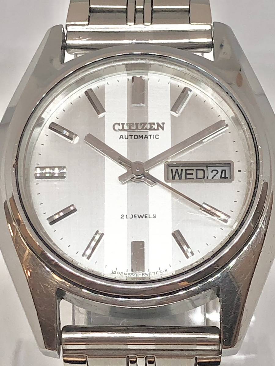 B-9629】稼働品 CITIZEN シチズン 6501-656765-K 4-652622TA 21石 自動