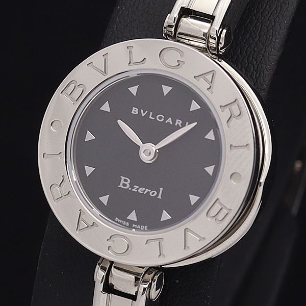 1円 稼働 良品 ブルガリ QZ BZ22S ビーゼロワン バングルウォッチ 黒文字盤 ラウンド レディース腕時計 7155500NKG