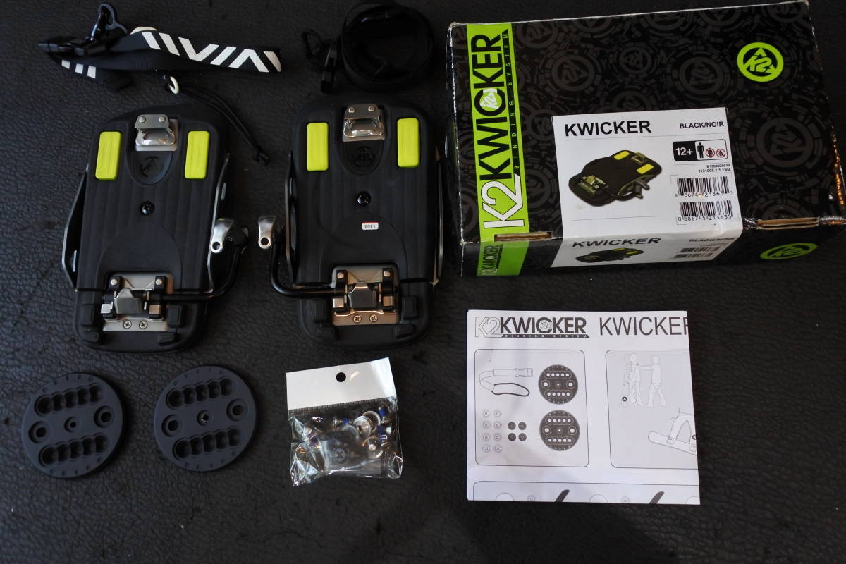 【KSD/E/12】 K2のクウィッカーバインディング（K2， Kwicker）、BLACK/NOIR、説明書付き・ほとんど使用なし