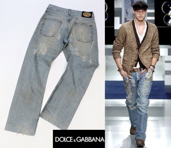 Dolce & Gabbana クラッシュ ダメージ加工 デニム 44 正規品 DOLCE&amp