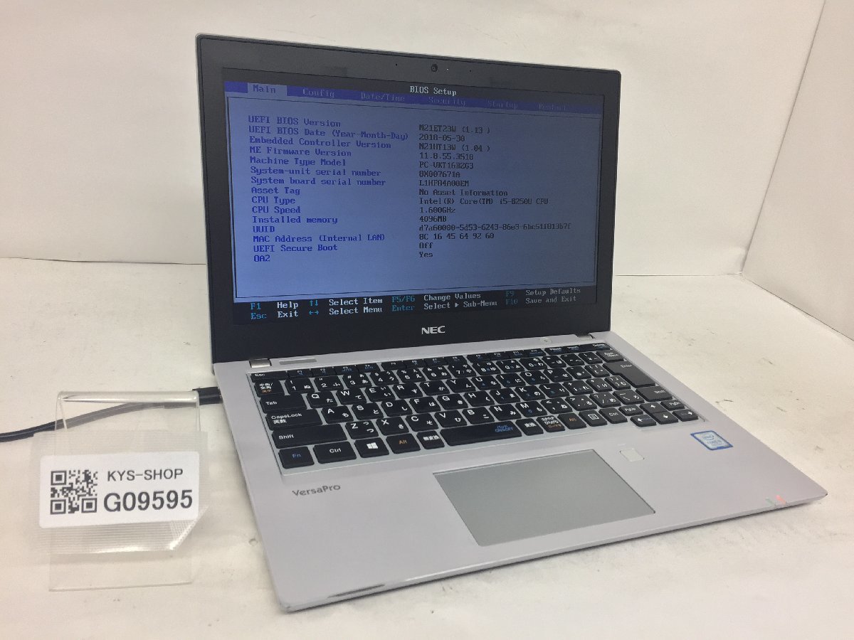 ジャンク/ NEC PC-VKT16BZG3 Intel Core i5-8250U メモリ4.1GB
