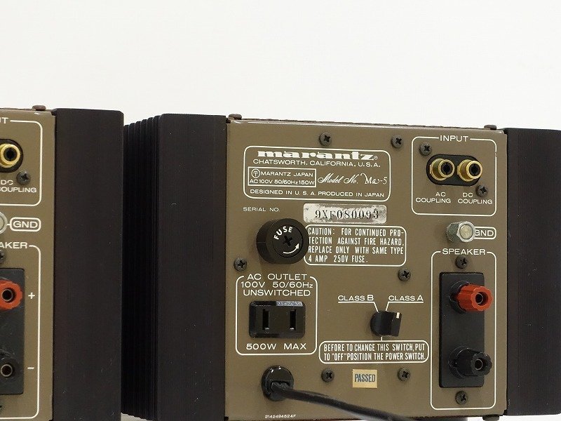 □□marantz MA-5 モノラルパワーアンプペア マランツ□□017045008J