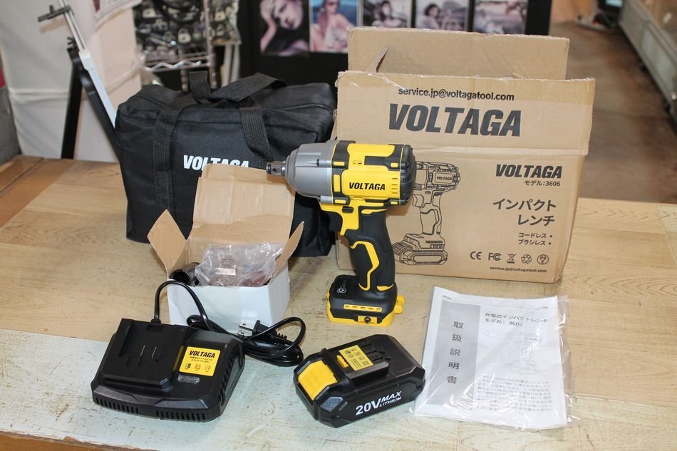【全国無料，新作】 VOLTAGA 充電式インパクトレンチ 3606 20V 2.0Ah 450Nmトルク コードレス プラシレス ボルタガ 電動工具 リサイクルマー(本体)｜売買されたオークション情報、yahooの商品情報をアーカイブ公開 - オ インパクトレンチ