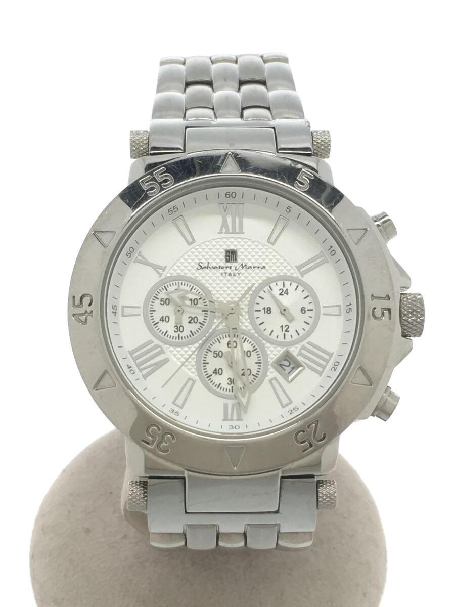 Salvatore Marra◆クォーツ腕時計/アナログ/WHT/SLV