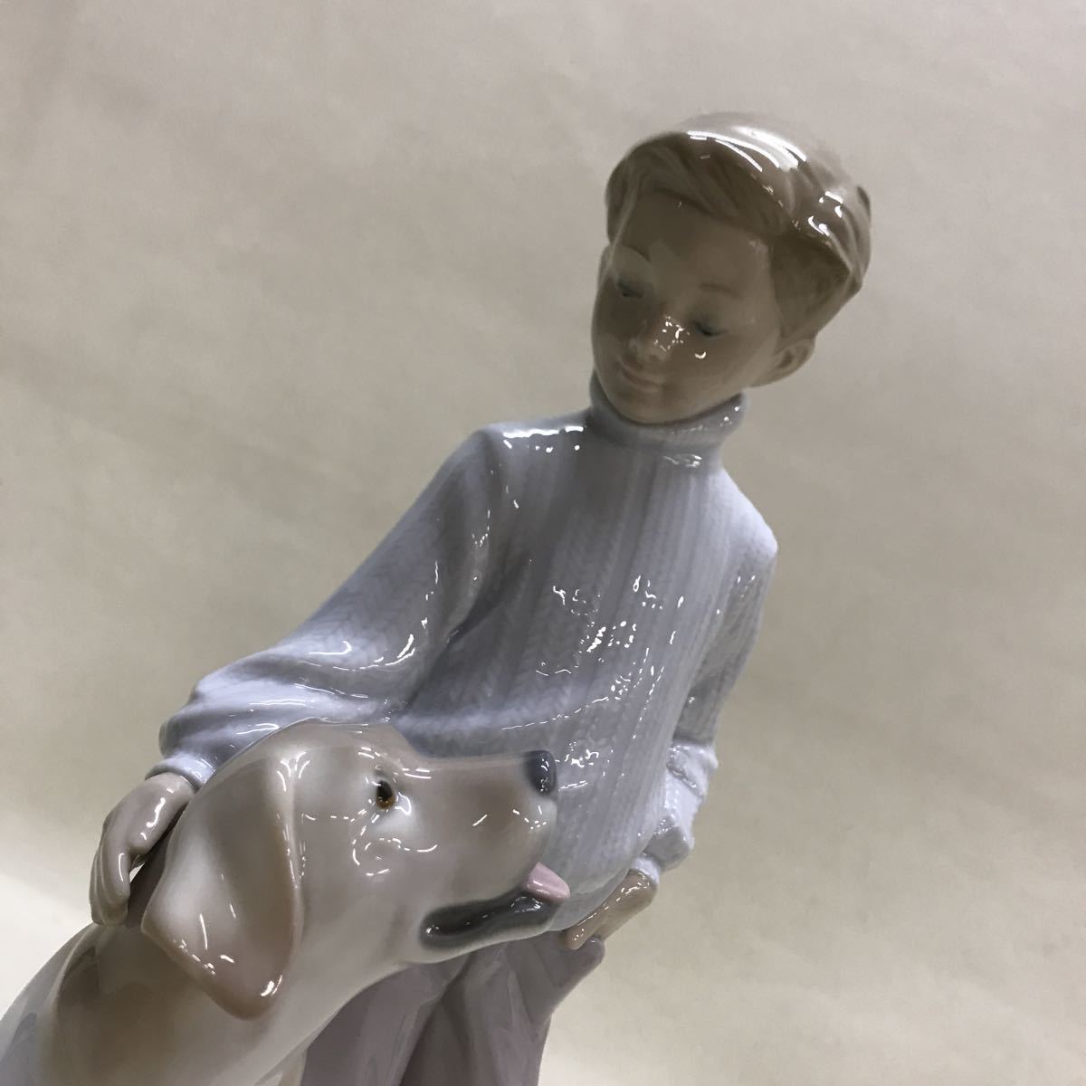 3S09-157】送料無料 LLADRO リヤドロ 6902 僕の親友 少年と犬 陶磁器