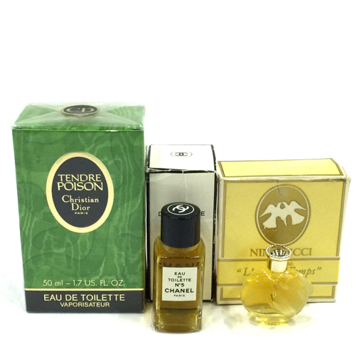 1円 シャネル N°5 オードゥトワレット 19ml 他 クリスチャン ディオール / ニナリッチ 含 香水 計3点 A8172