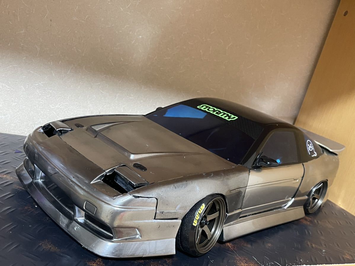 1/10ヨコモ 180SXボディ　シルバー　まるまエアロ　D-Magicリアハネ　wrap UP ３Dデカール 中古品 YD RDX