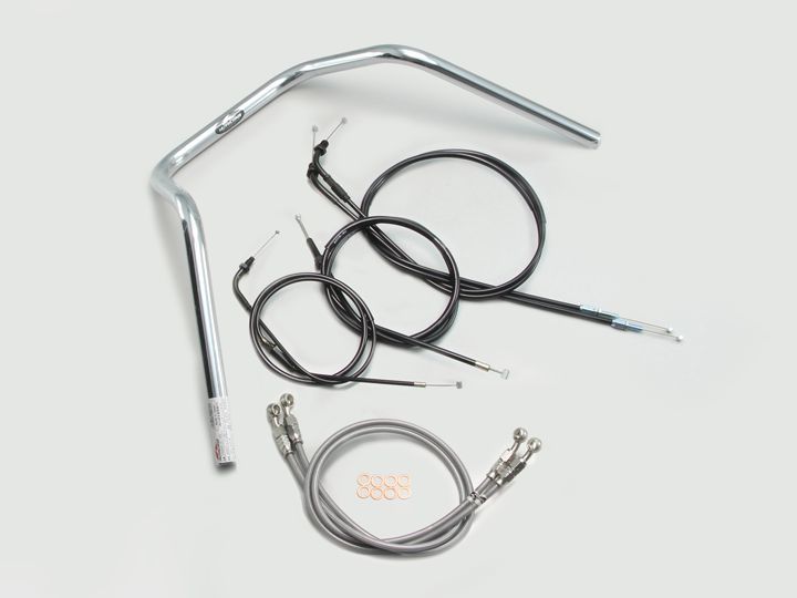 ハリケーン H005-013C 200アップ3型プルバック ハンドルセット クロームメッキ CB750('04-'08 RC42)