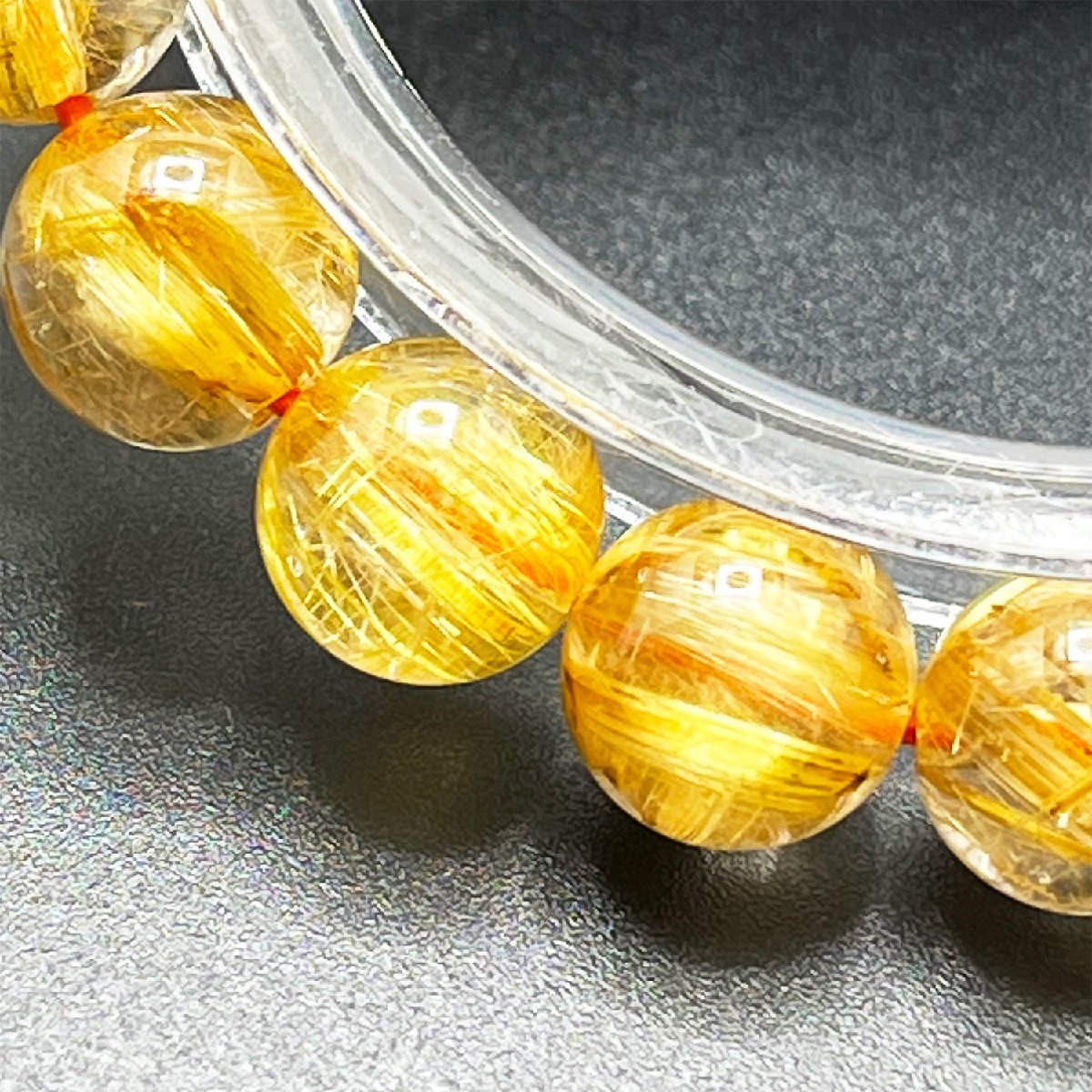 タイチンルチル ブレスレット 水晶 タイチンルチル10ミリ粒 現品一粒