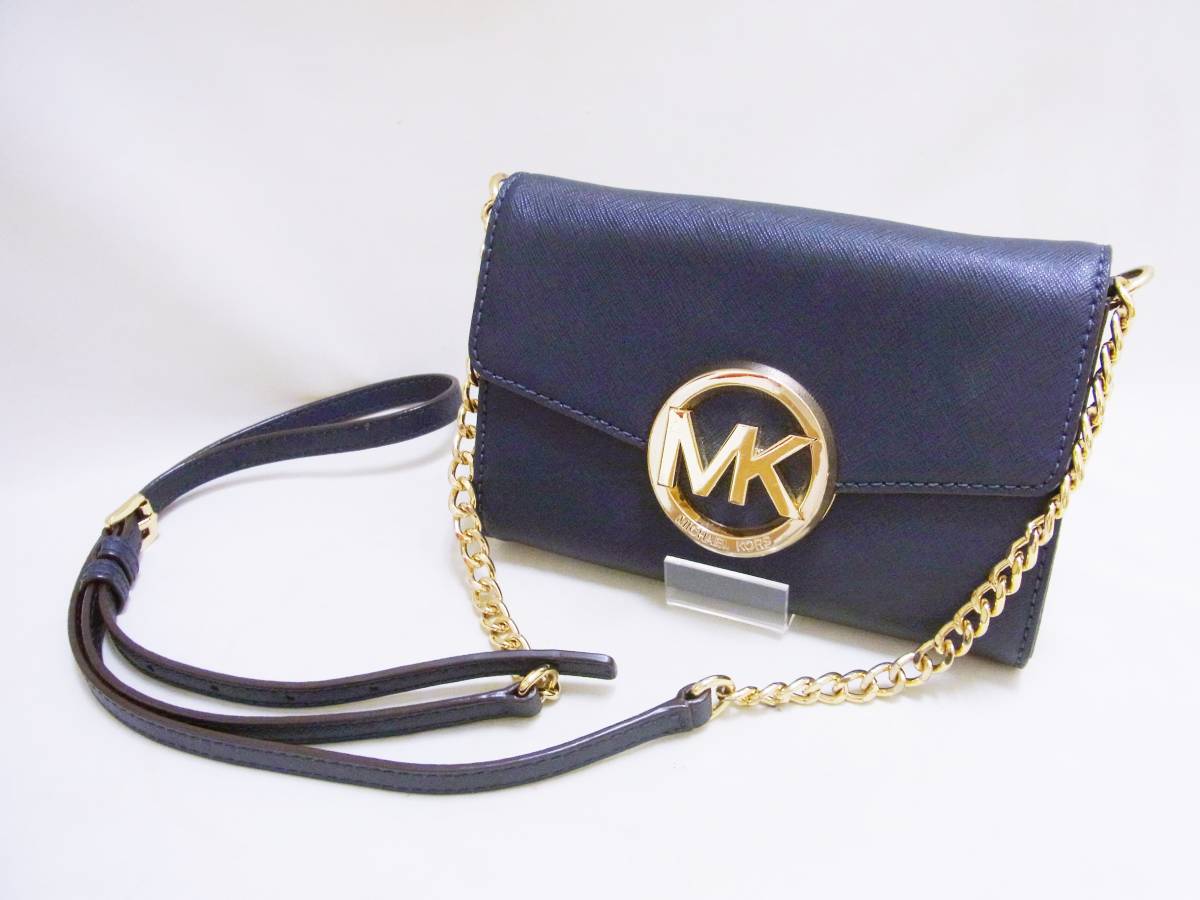 MICHAEL KORS マイケルコース チェーン ショルダー バッグ ネイビー 