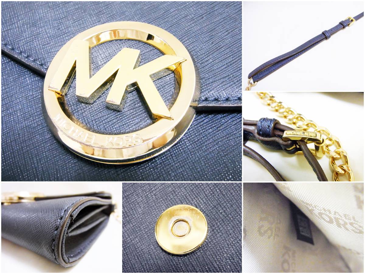MICHAEL KORS マイケルコース チェーン ショルダー バッグ ネイビー 