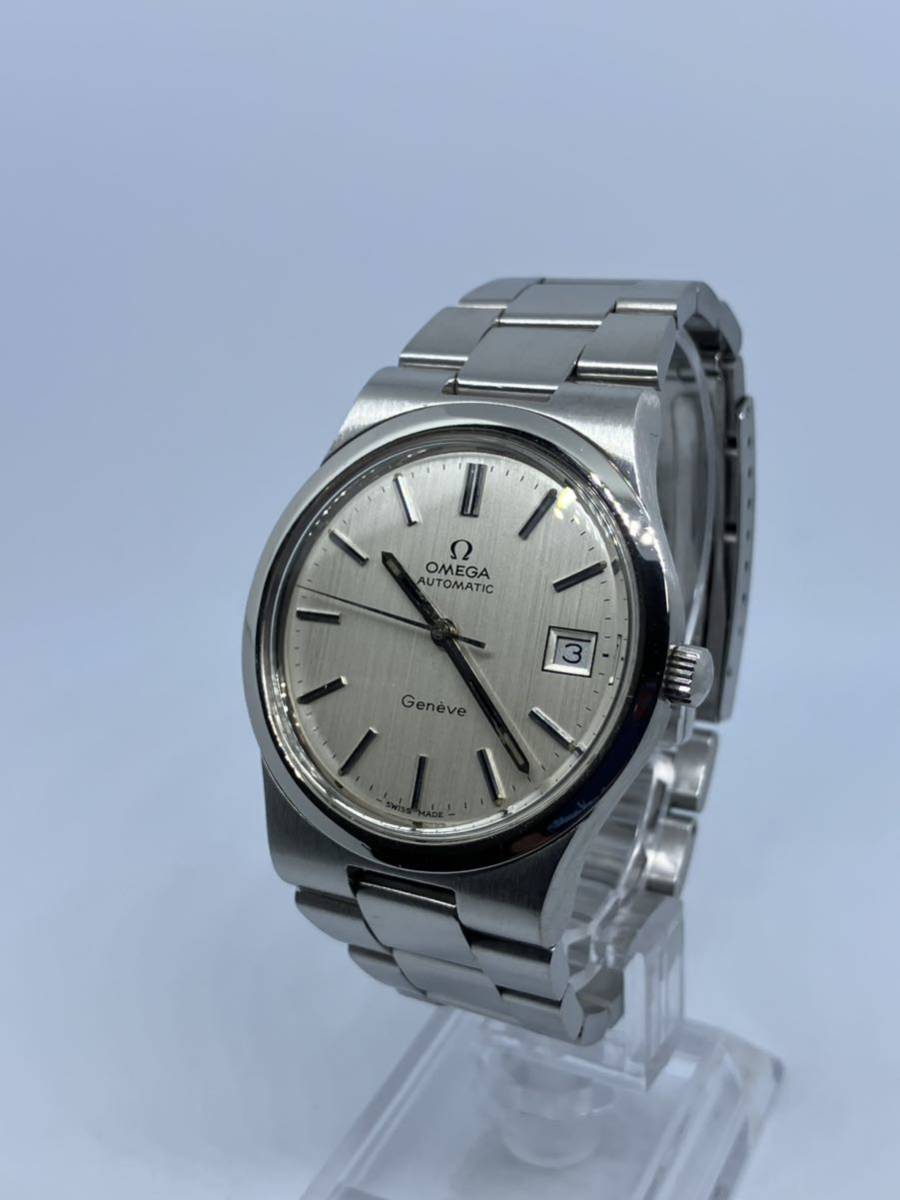 OMEGA オメガ ジュネーブ 自動巻き オートマチック automatic シルバーダイヤル デイト ヴィンテージ アンティーク OH済