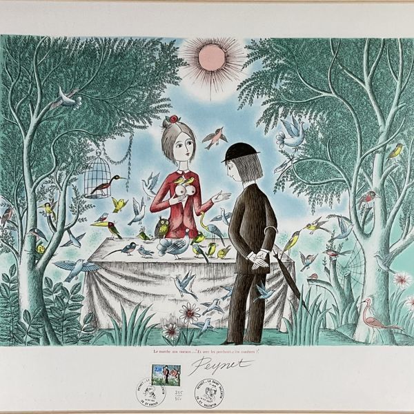 安い，得価 真作 リトグラフ レイモン ペイネ Raymond Peynet 直筆サイン イラストレーター 額付絵画 ２a(石版画、リトグラフ)｜売買されたオークション情報、yahooの商品情報をアーカイブ公開 - オークファ 石版画、リトグラフ