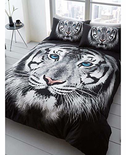 ホワイトタイガー　White Tiger 　トラ　ダブルサイズ　掛け布団カバー+枕カバー　セット　9790