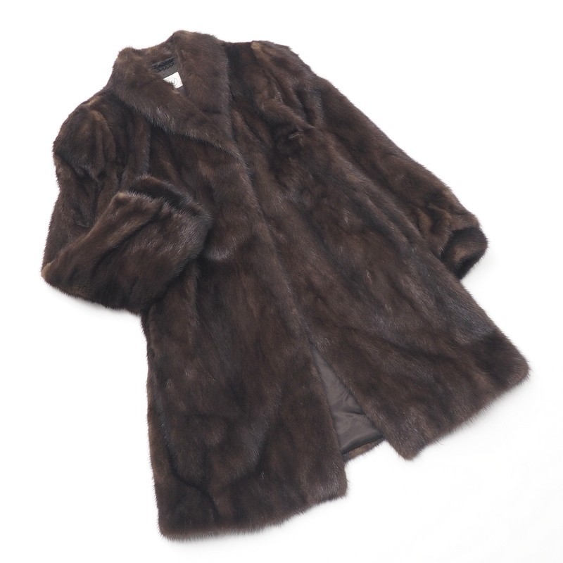 高級 IWASAKI 毛皮コート ファーコート ミンク ロング ダークブラウン GN9878□IWASAKI/岩さき*デミバフミンク*ミンクファー*MINK*最高級本