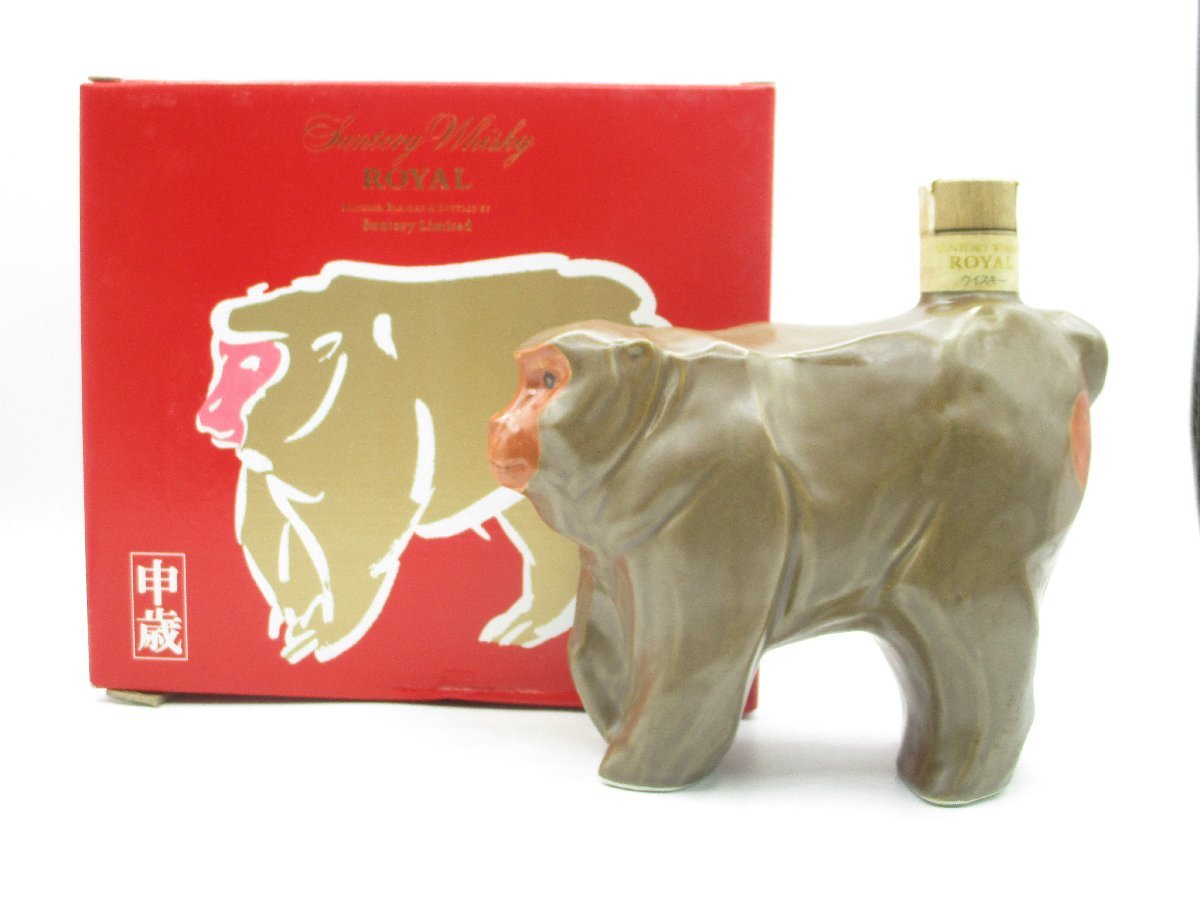 SUNTORY WHISKY ROYAL サントリー ウイスキー ローヤル 干支ボトル 申歳 さる 陶器 箱入 未開封 古酒 600ml 43％ P20887