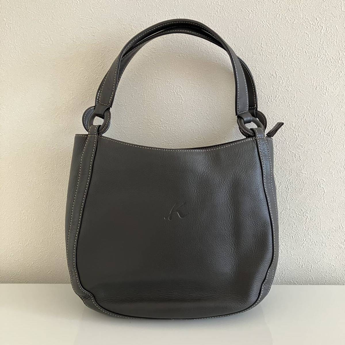 送料込【美品】キタムラ☆セミショルダーバッグ ダークブラウン 