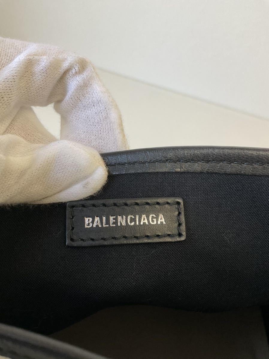 営SA457-80◇ BALENCIAGA バレンシアガ キャンバス×レザー ポーチつき