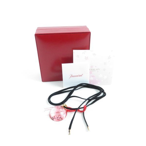 美品 バカラ バカラ×ゲラン チェリーブロッサム 2003 ネックレス チョーカー 750YG ペンダントトップ AU1891C