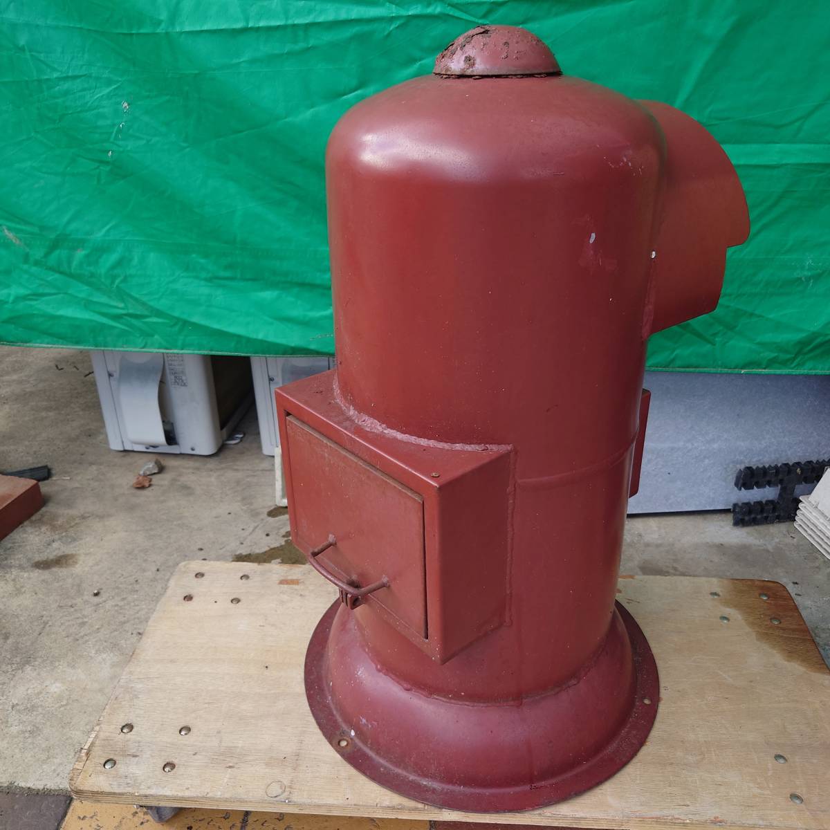郵便ポスト 丸形 郵便受 鉄製 高さ約76cm アンティーク レトロ 現状品 
